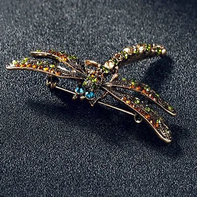1PC Women Crystal Dragonfly Brooch Vintage Fashion Scarf Pin Jewelry Breastpin • $1.79