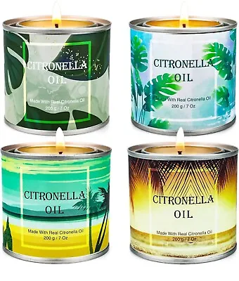 Citronella Candles Outdoor Large 4 Pack 7 Oz Citronella Candle Outdoor Candles • £10