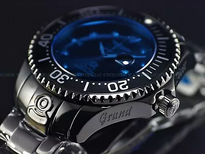 New Invicta Men's 47mm Grand Diver RADAR AUTOMATIC Tinted Crystal Black SS Watch • $119.99