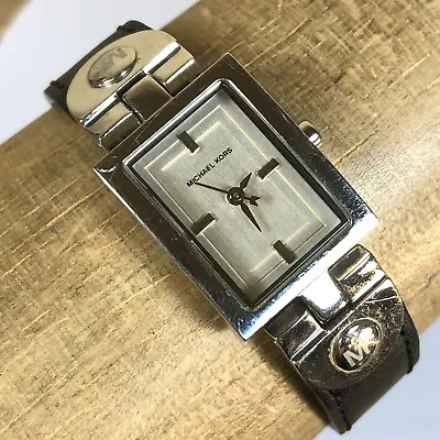 Michael Kors MK2110 Womens Black Leather Petite Quartz Watch • $18.35
