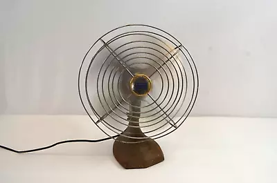 Manning Bowman Model 41 Desk Wall Mount Table Fan Vtg Cast Iron 10  Cage WORKS • $49.99