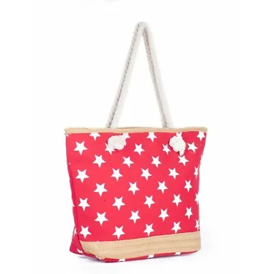 £9.99 • Buy Stars Pattern Beach Bag Ladies Fashion Women's Holidays Summer Tote Shoulder Bag