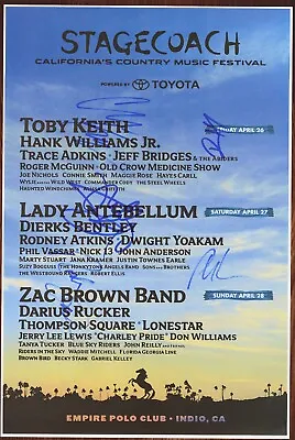 $26 • Buy Lady Antebellum, Phil Vassar, Rodney Atkins Autographed Concert Poster