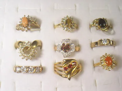 **** 9   Rings  Designer  Semi-precious Gemstone  Crystals Wholesale Lot Gm1 • $27.95