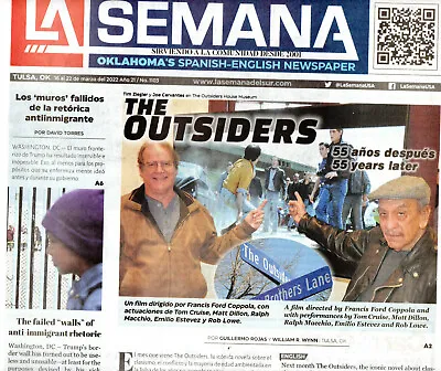 LA SEMANA Newspaper March 2022 The Outsiders Turns 55 Selena Quintanilla Perez • $20