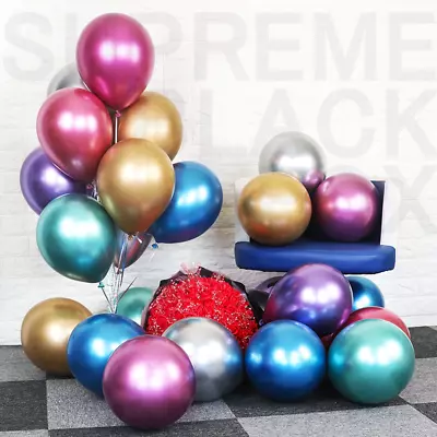 50 Mixed Metallic Balloons Chrome Shiny Latex 12  Thicken For Wedding Party Baby • $6.99