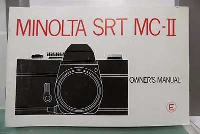 Minolta SRT MC-II Original Instruction Manual In English • $9.95