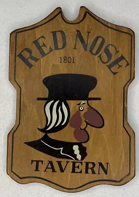 Vintage RED NOSE Tavern Wood Sign 1960s Made In Japan 6 X 9 • $4.20