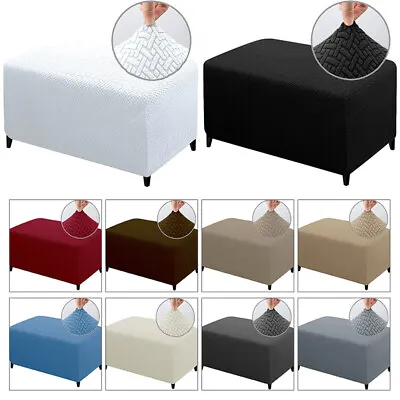Elastic Stretch Rectangle Ottoman Cover Sofa Footstool Protector Slipcover • $31.24