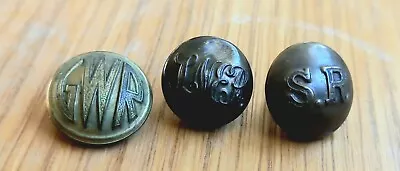 £4 • Buy Three Railway Older Brass Buttons S.R-L.N.E.R-G.W.R