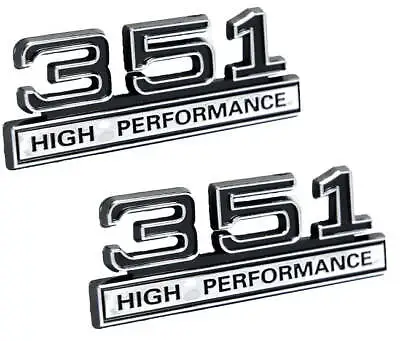 351 5.8 Engine High Performance Emblem Logo Black & Chrome Trim - 4  Long Pair • $22.67