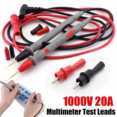 Multimeter Test Leads For Fluke Meter Electrical Alligator Clip Probes 1000V 20A • $5.95