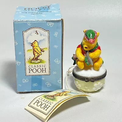 Midwest Of Cannon Falls Classic Pooh Calendar December Porcelain Hinged Box • $21