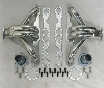 Small Block Chevy Ceramic Coated Hugger Headers Shorty Street Rod 350 400 SBC • $188.95