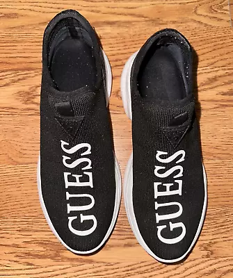 Guess Women’s 7.5 Athletic Shoes Black With White Lettering • $14