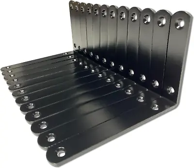 12 Pcs Shelf Bracket6 Inch Black Heavy Duty Floating Shelves Brackets Metal L W • $23.35