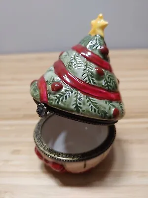 Villeroy & Boch Ornate Porcelain Christmas Tree Trinket Box • $14.99