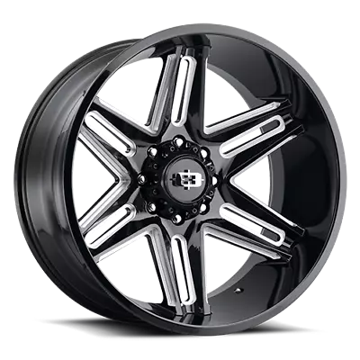 4 New 20x10 Vision 363 Razor Black Milled Spoke 5x127 5x5 ET-25 Wheels Rims • $837.53