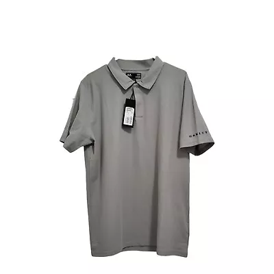 Oakley Polo Shirt Mens Large Golf Performance Stretch Hydrolix Regular Fit Gray • $29.99