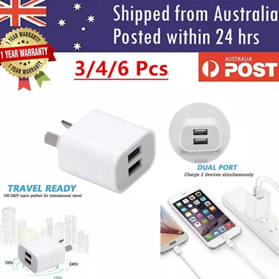 4 / 6 PACK 5V 2A Dual USB AC Wall Charger HOME Power Adapter AU Plug Phone 6 PCS • $23.99