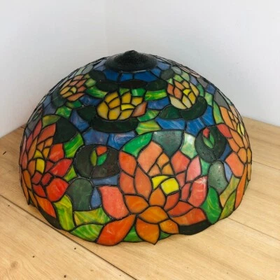 £65 • Buy Lrg Tiffany-Style Stained Glass Ceiling Light Shade Water Lilies Floral 2 Availa