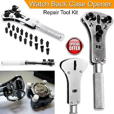New Watch Repair Back Case Opener Wrench Maker Screw Cover Remover Tool Kit UK • £5.19