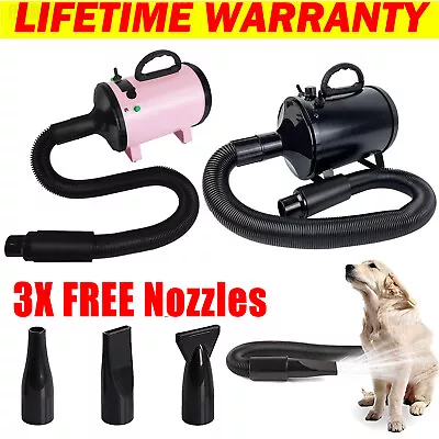 £54.30 • Buy Dog Cat Pet Dryer Grooming Hair Stepless Speed Blaster Blower Heater 3x Nozzles 