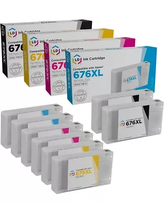 LD 8PK Replacement Epson 676XL T676XL Ink Black Color WorkForce WP-4020 WP-4530 • $40