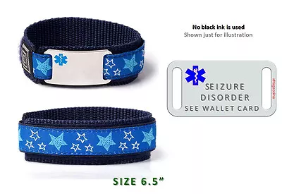 SEIZURE DISORDER Medical Alert ID Bracelet  6.5 . Free Medical  Emergency Card. • $29.99