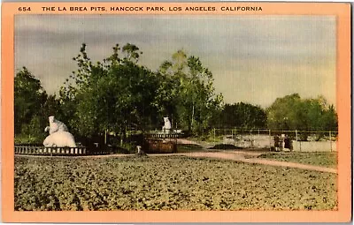 La Brea Tar Pits Hancock Park Los Angeles CA Vintage Postcard B65 • $7.49