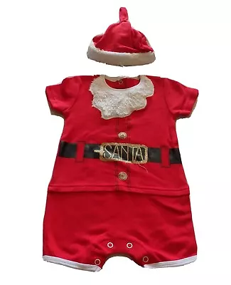 BABY Size 00 CHRISTMAS SANTA SUIT HAT Summer NEW 3-6 Mth Outfit Costume 308 • £1.87