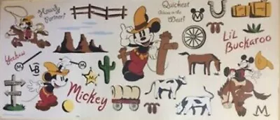 COWBOY MICKEY MOUSE Wall Stickers 29 Big Decals Western Cactus Horse Rodeo Lasso • $12.99