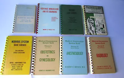 Vintage 1970s Medical Examination Review Books Spiral Bound Lot Of 8 Mixed Title • $37.45