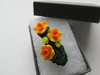 Handmade Golden Yellow Spring Daffodil Brooch Pin - Marie Curie Donation Charity • £4.99