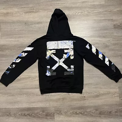 OFF-WHITE Mens Oil Painting Diag Print Hoodie Black Size Medium Virgil Abloh • $159.99