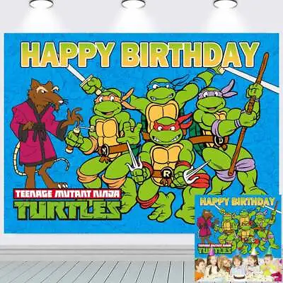 Teenage Mutant Ninja Turtles Birthday Backdrop Banner Vinyl Party Decor 7x5ft • $28