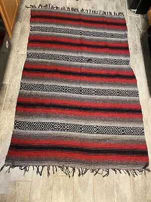 Vintage Mexico Hand Crafted Area Rug Southwestern 67x47” Made In Mexico • $25.50