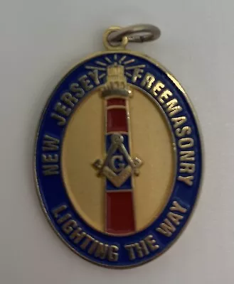Vintage New Jersey Freemasonry Lighting The Way 32879 Pendant Charm Keychain • $7.99