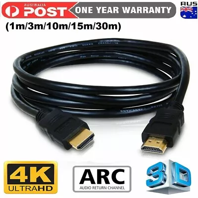 30M Premium HDMI Cable High Speed Ether For 3D 4K HDTV LAPTOP PC BLURAY XBOX PS3 • $29.99