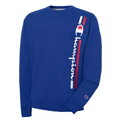 Champion Men's GF88H-Y07973 Powerblend Fleece Vertical Script Logo Sweatshirt • $28.19