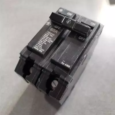 = GE THQL2160 2 Pole 60 Amp 120 240V AC THQL ABB Circuit Breaker • $18.99