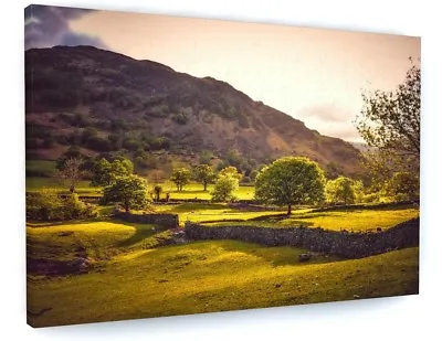 Countryside Mountain Landscape Canvas Picture Print Wall Art • £41.84