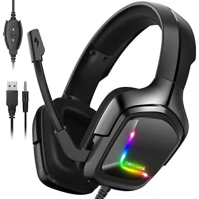 K20 Wired Gaming Headset With LED RGB Lights Stereo Headphones For Computer PS4 • $24.23