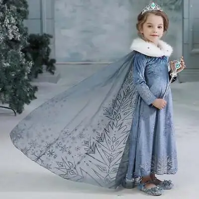 Frozen Elsa Costume Sparkly Velvet Dress • $27