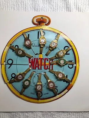 Vintage 1950's Store Retail Toy Watch Advertising Display Card & 11 Watches • $70