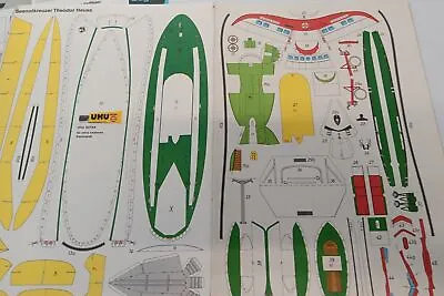 VTG German Boat Kit Model Paper Model Schreiber 'Theodor Heuss' • $12