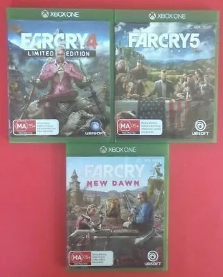 $39.95 • Buy Far Cry 4 + 5 + New Dawn XBOX ONE X3 Game Bundle Very Good TRACKING+FREE POSTAGE