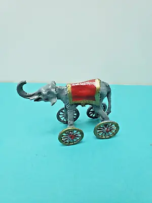 Vintage Vienna Cold Painted Elephant On Wheels Miniature Figurine • $75