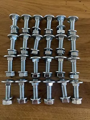 24 Garden Bench Zinc Plated  Coach Bolts Nuts And Washers 30mm X M8 • £10.20