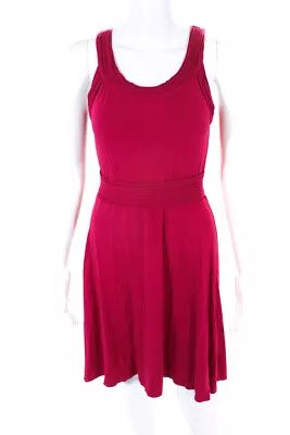 Max Studio Womens Pleated Jersey Halter A Line Dress Magenta Size Small • $2.99